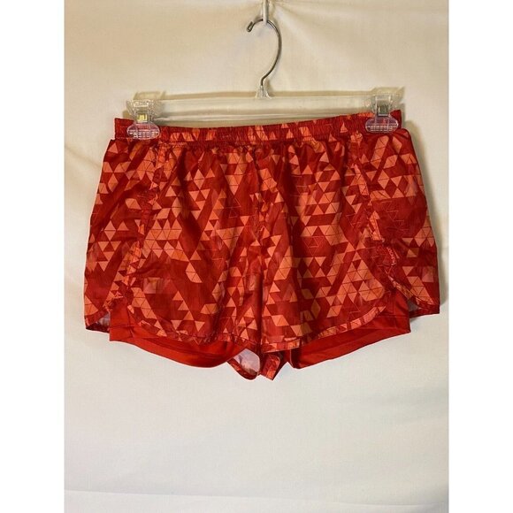 JOCKEY WOMENS SIZE MEDIUM M RUNNING SHORTS ORANGE PATTERN WORKOUT - Picture 1 of 2